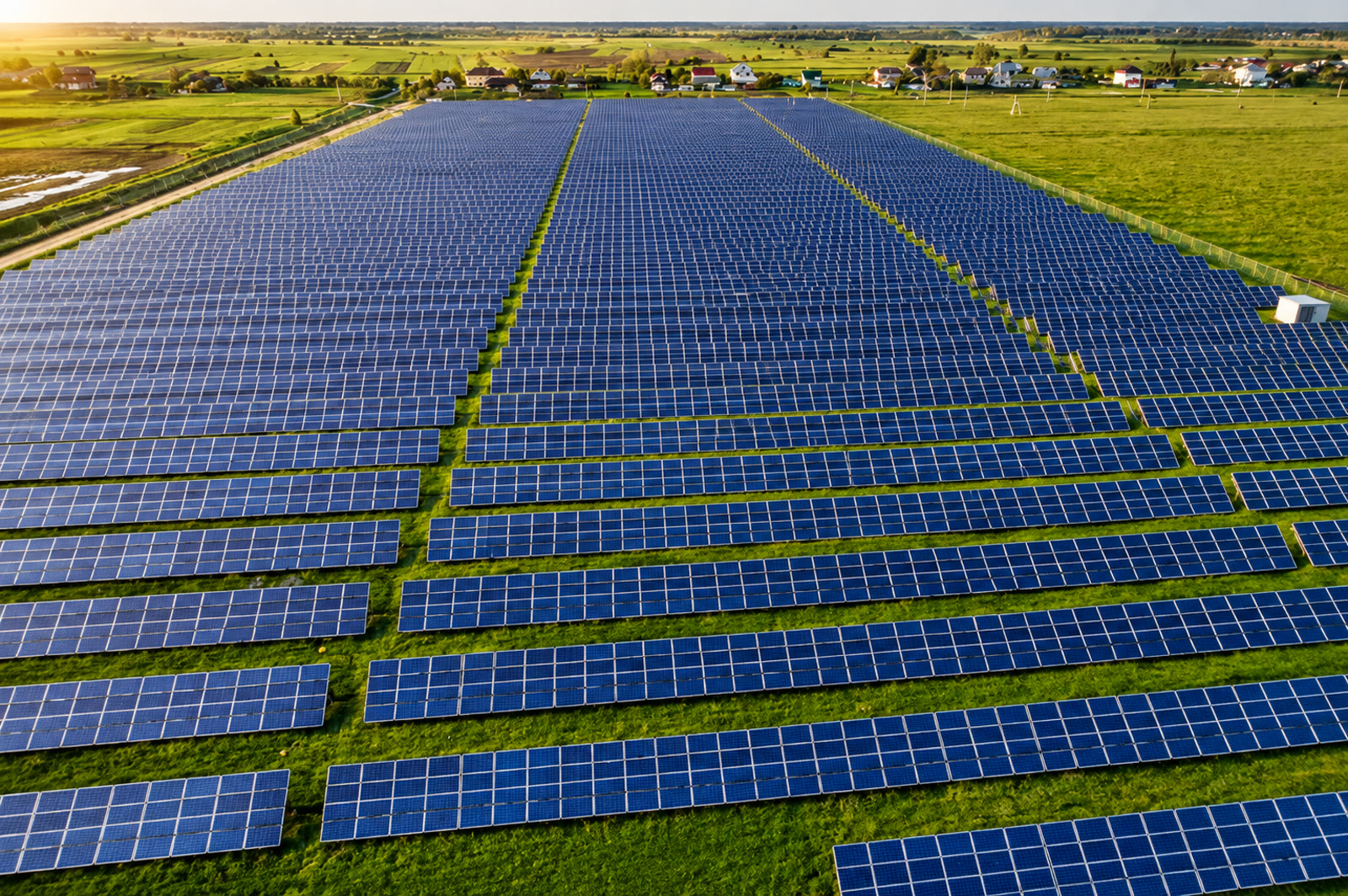 Illustrative rendering of a utility-scale solar field
